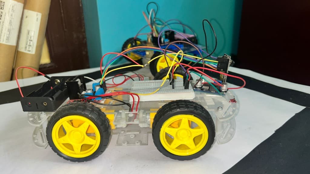 Student Building Robot